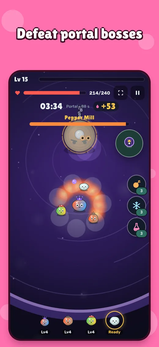 Fighting a portal boss